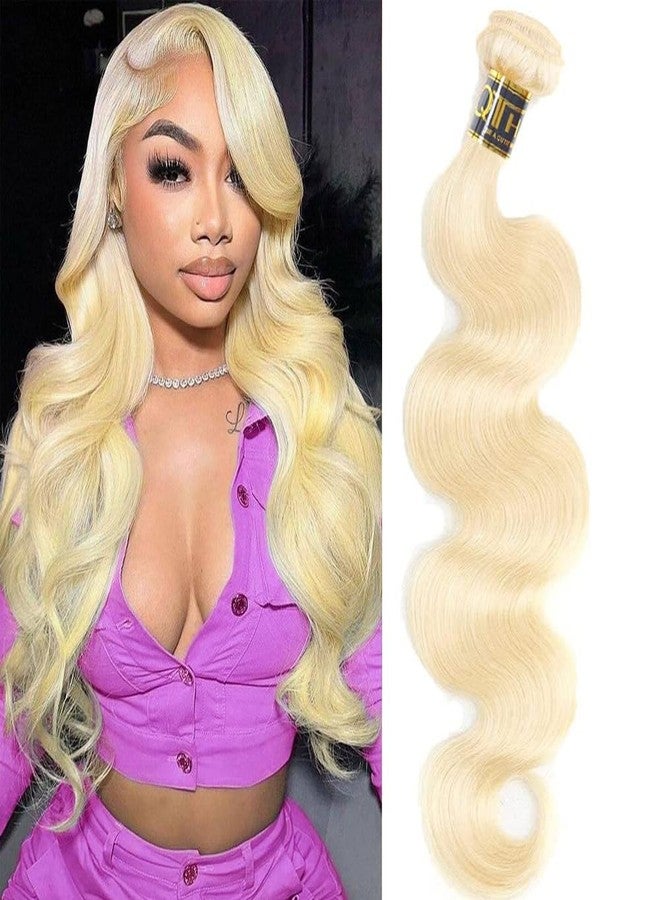 QTHAIR Beauty Human Hair Blonde Bundles 18A Grade 100% Brazilian Human Hair Color #613 Body Wave 22" Light Blonde Color Body Wave Bundles - Image 1
